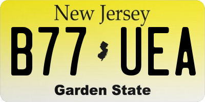 NJ license plate B77UEA