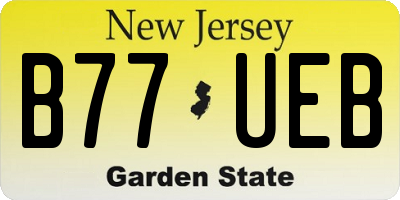 NJ license plate B77UEB