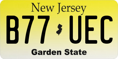 NJ license plate B77UEC