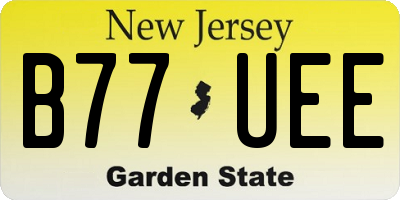 NJ license plate B77UEE