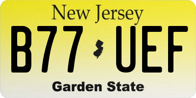 NJ license plate B77UEF