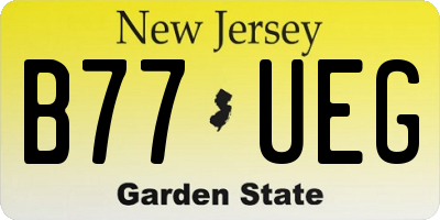 NJ license plate B77UEG