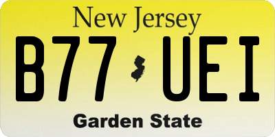 NJ license plate B77UEI
