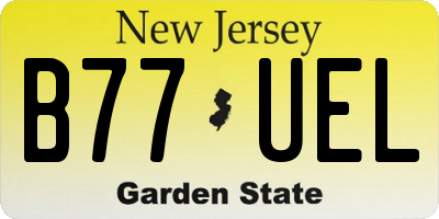NJ license plate B77UEL