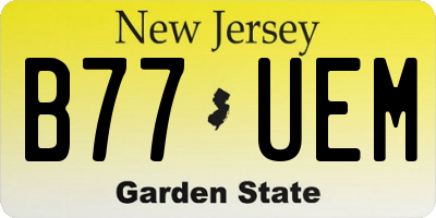 NJ license plate B77UEM