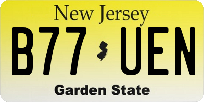 NJ license plate B77UEN