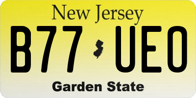 NJ license plate B77UEO