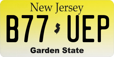 NJ license plate B77UEP
