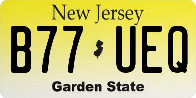 NJ license plate B77UEQ