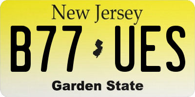 NJ license plate B77UES