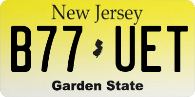 NJ license plate B77UET