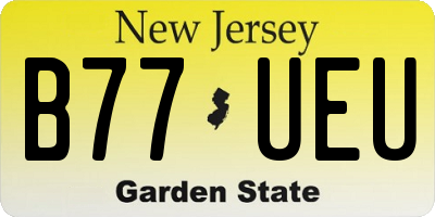NJ license plate B77UEU
