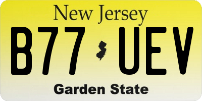 NJ license plate B77UEV
