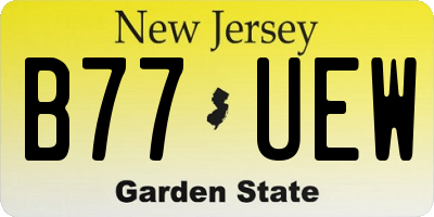 NJ license plate B77UEW