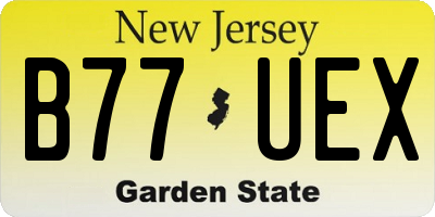 NJ license plate B77UEX
