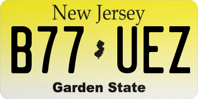 NJ license plate B77UEZ