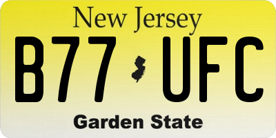 NJ license plate B77UFC