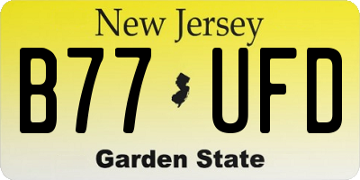 NJ license plate B77UFD