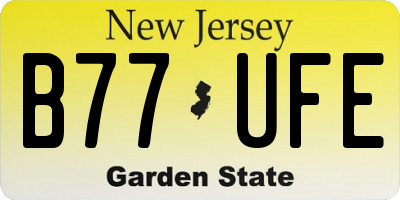NJ license plate B77UFE