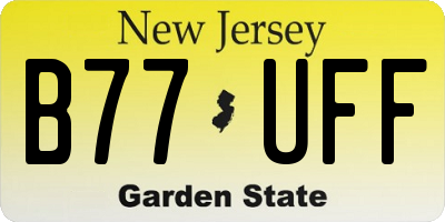 NJ license plate B77UFF