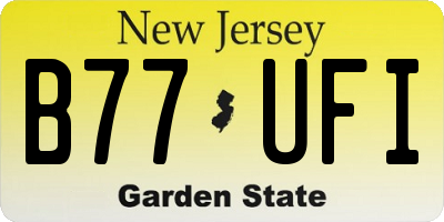 NJ license plate B77UFI