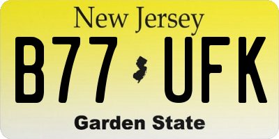 NJ license plate B77UFK