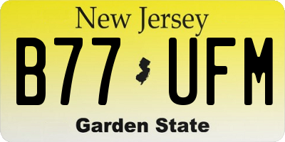 NJ license plate B77UFM
