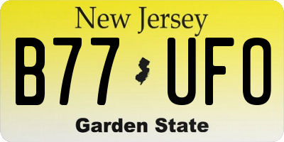 NJ license plate B77UFO
