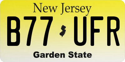 NJ license plate B77UFR