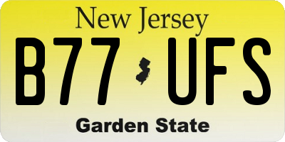 NJ license plate B77UFS