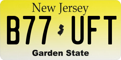 NJ license plate B77UFT