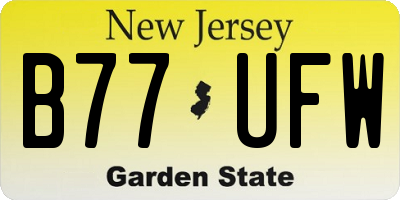 NJ license plate B77UFW