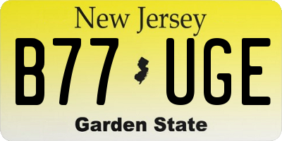 NJ license plate B77UGE