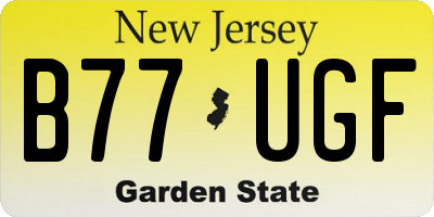 NJ license plate B77UGF