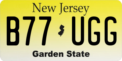 NJ license plate B77UGG