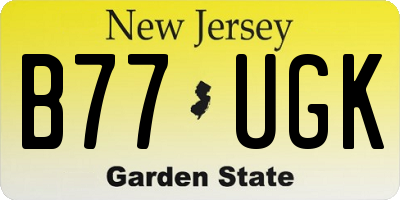 NJ license plate B77UGK