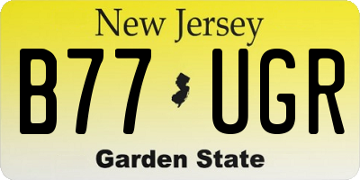 NJ license plate B77UGR