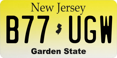 NJ license plate B77UGW