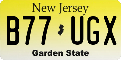 NJ license plate B77UGX
