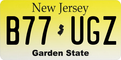NJ license plate B77UGZ