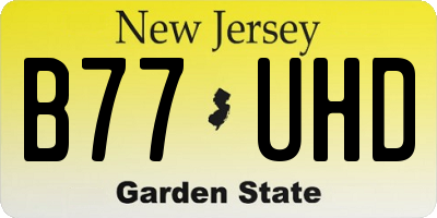 NJ license plate B77UHD