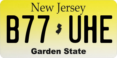 NJ license plate B77UHE
