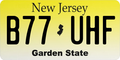NJ license plate B77UHF
