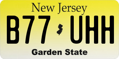NJ license plate B77UHH