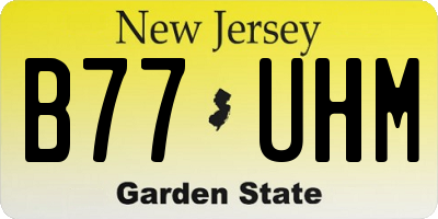 NJ license plate B77UHM