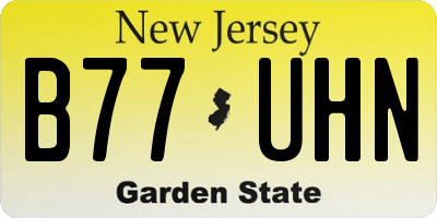 NJ license plate B77UHN