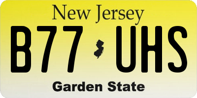 NJ license plate B77UHS