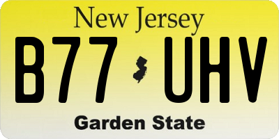 NJ license plate B77UHV
