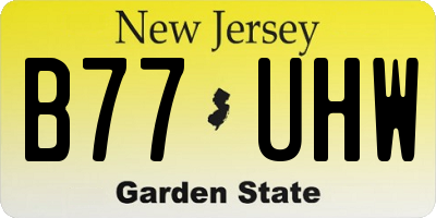 NJ license plate B77UHW
