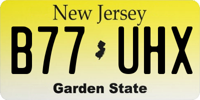NJ license plate B77UHX